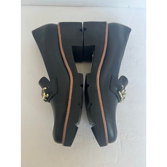 NWT Naturalizer Black Leather Chain Detail Platform Loafer Style SlipOn Shoes 10 - Picture 7 of 11